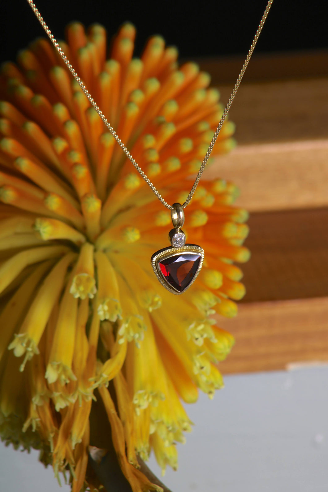 Garnet and Diamond Pendant (09062)