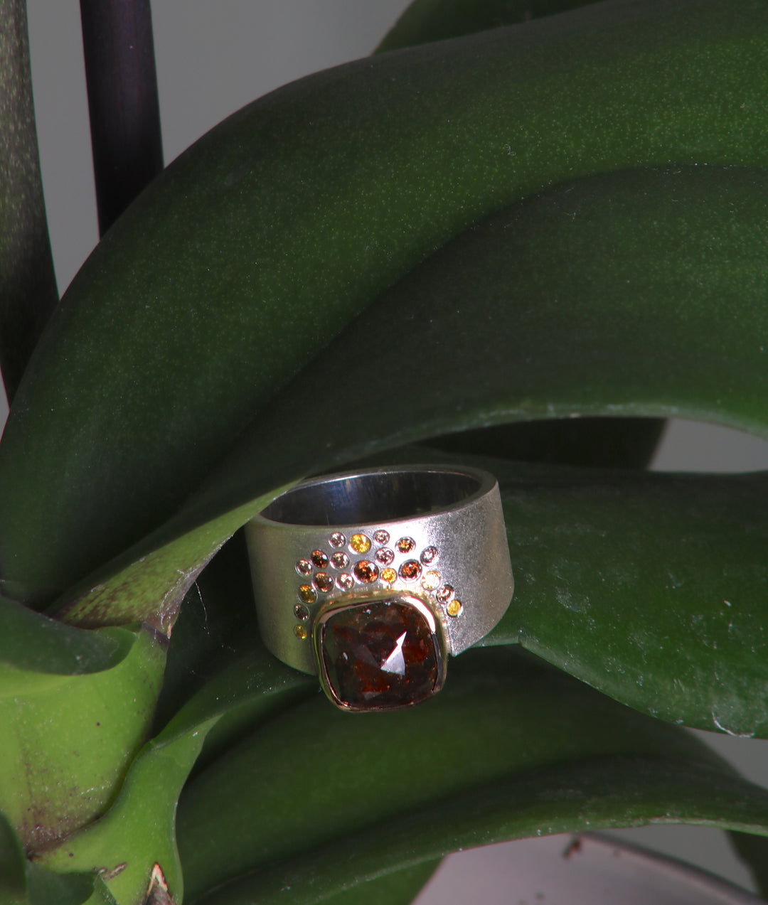 Rose Cut Cognac Diamond Ring 07740 - Ormachea Jewelry