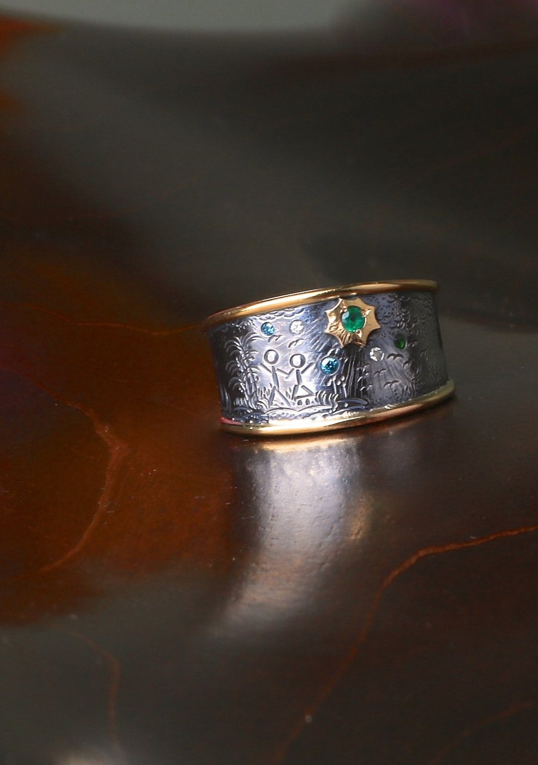 Emerald Story Ring 06940 - Ormachea Jewelry