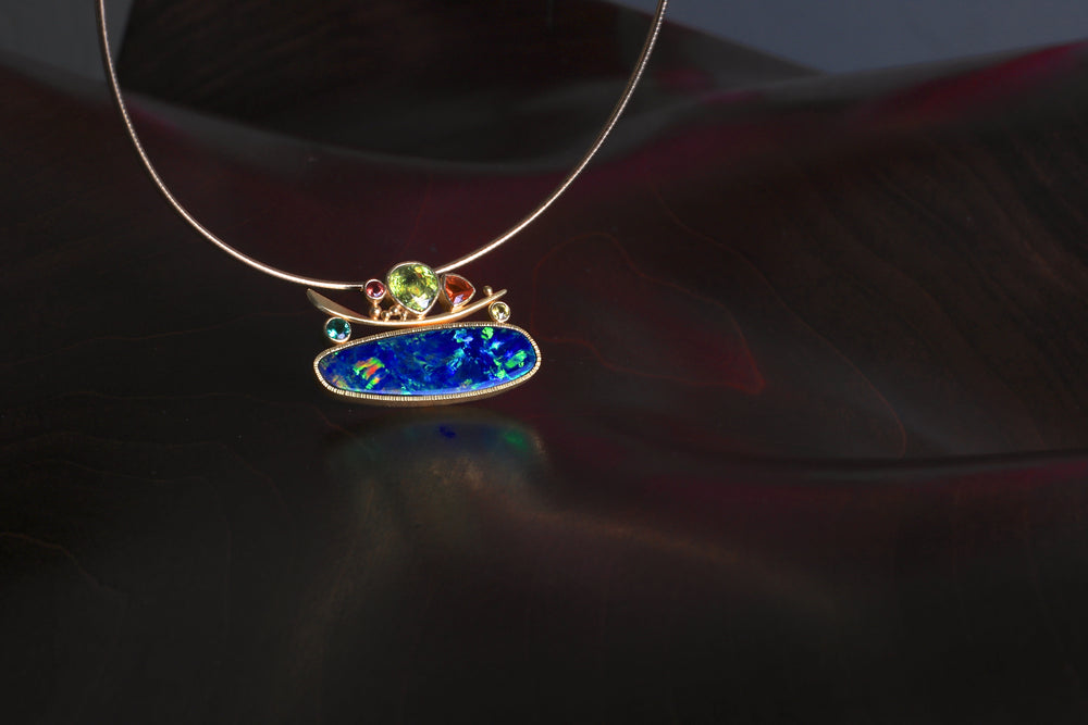 Statement Opal Pendant 06833 - Ormachea Jewelry