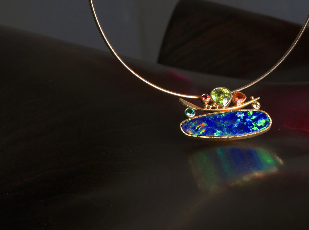 Statement Opal Pendant 06833 - Ormachea Jewelry