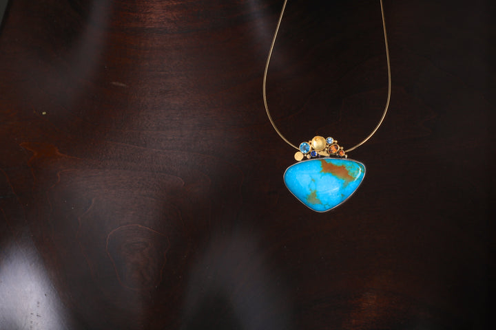Statement Turquoise Pendant 07717 - Ormachea Jewelry