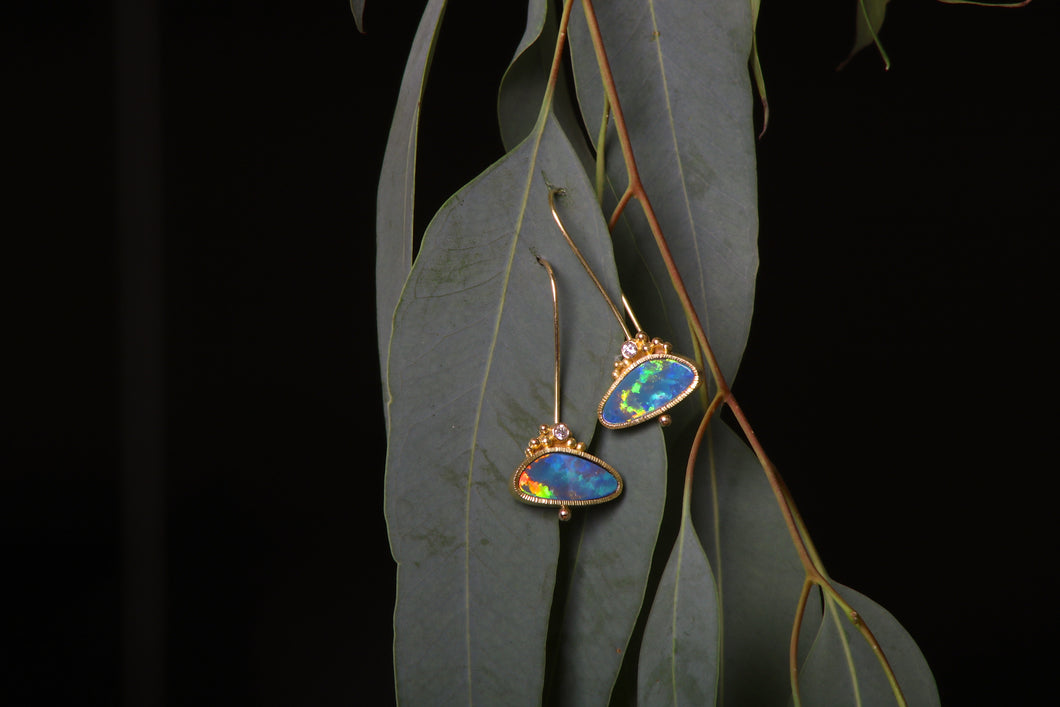 Horizontal Opal Earrings (08558) - Ormachea Jewelry