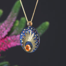 Load image into Gallery viewer, Orange Sapphire Sun Pendant - Ormachea Jewelry
