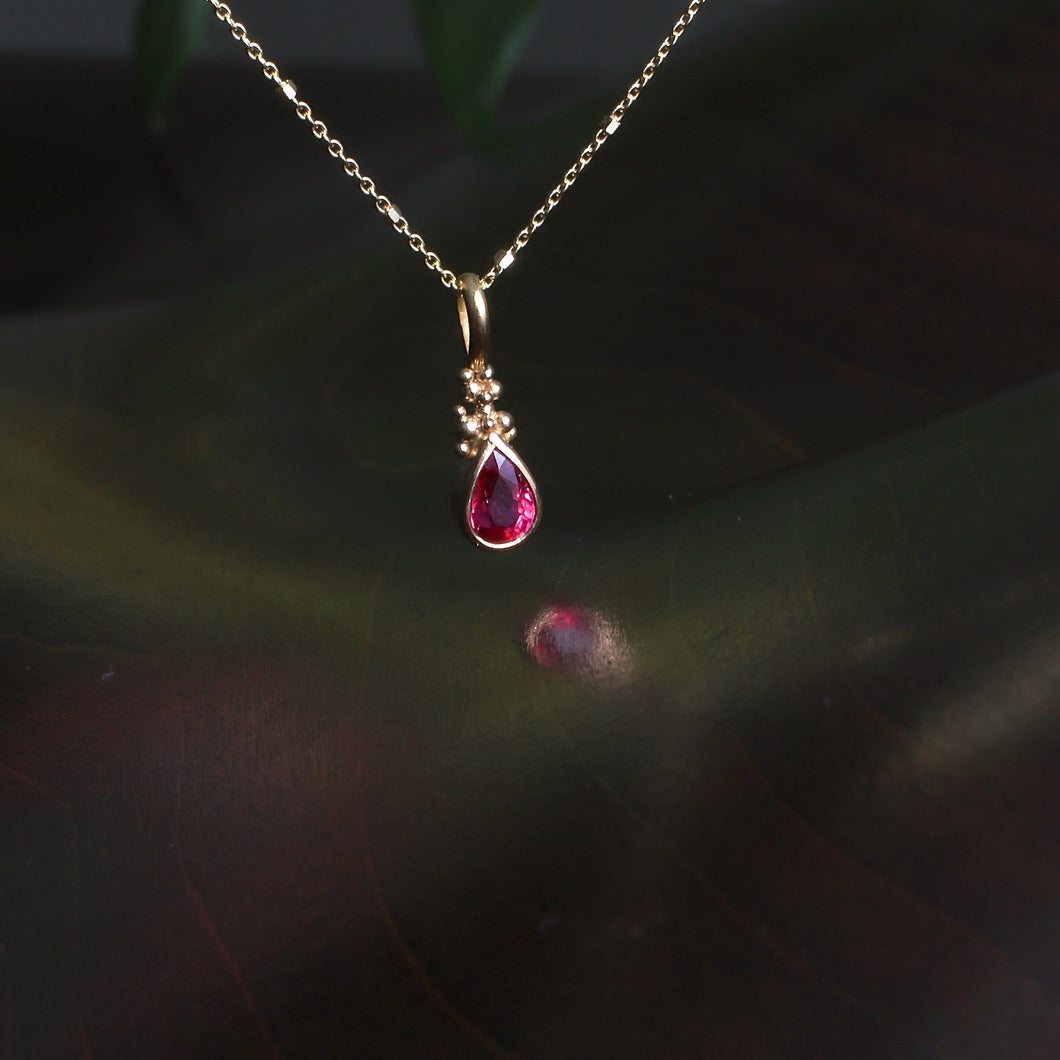 Ruby Drop Pendant 06997 - Ormachea Jewelry