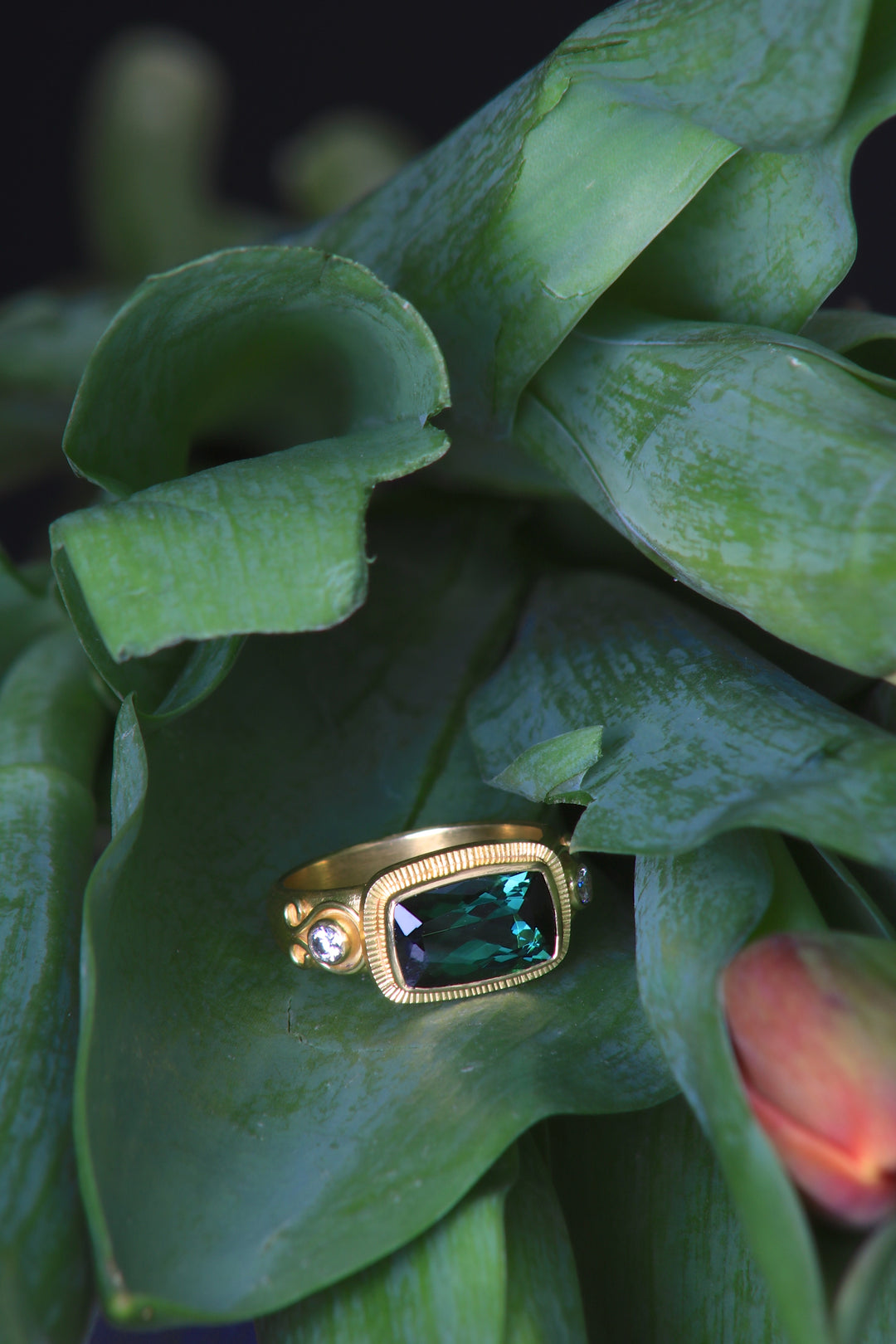 Tourmaline and Gold Ring 07869 - Ormachea Jewelry