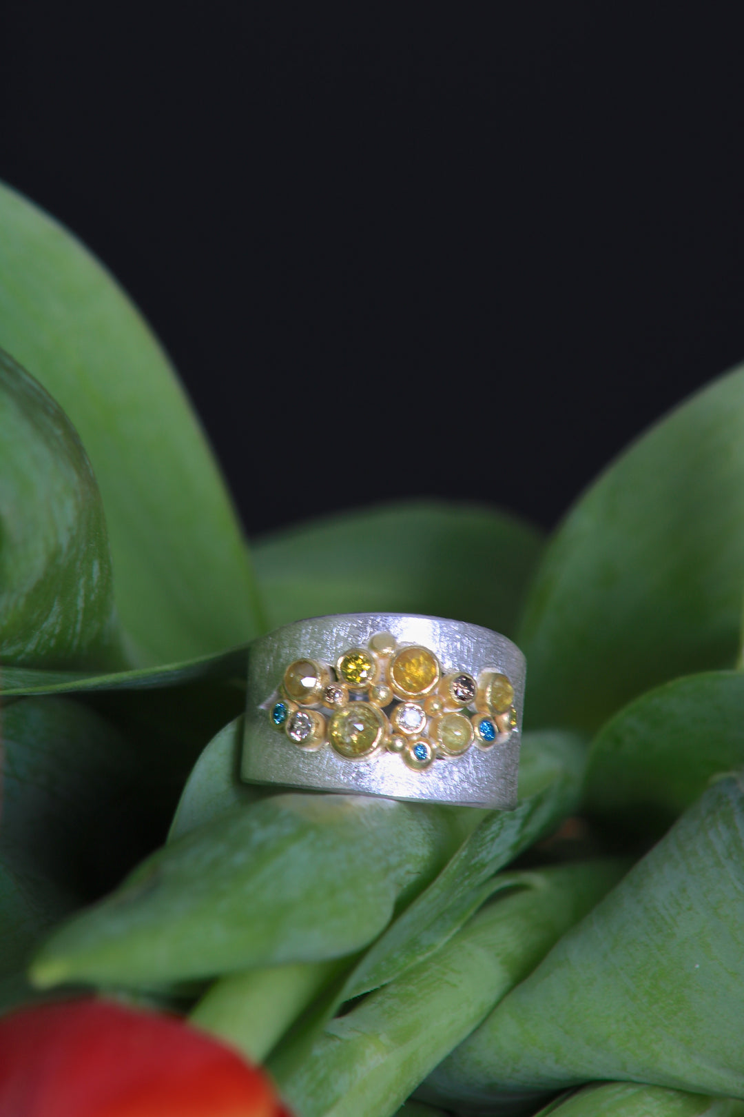 Rose Cut Diamond Cluster Ring 07888 - Ormachea Jewelry
