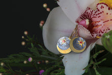 Load image into Gallery viewer, Red Sapphire Crescent Moon Earrings 07898 - Ormachea Jewelry
