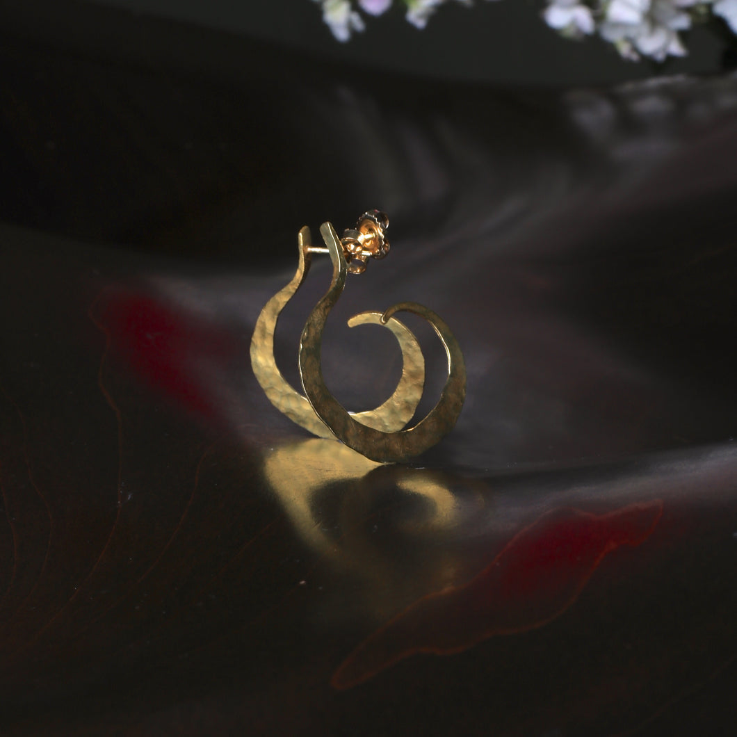 Gold Hammered Earrings 07061 - Ormachea Jewelry