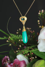 Load image into Gallery viewer, Chrysoprase and Tourmaline Drop Pendant 07900 - Ormachea Jewelry
