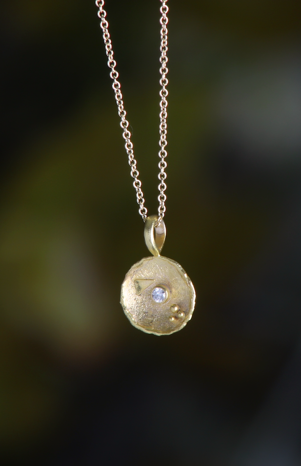 Dish Pendant with Design (08383) - Ormachea Jewelry