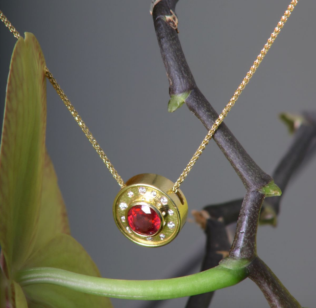 Ruby and Diamond Necklace (08530) - Ormachea Jewelry