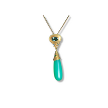 Load image into Gallery viewer, Chrysoprase and Tourmaline Drop Pendant 07900 - Ormachea Jewelry
