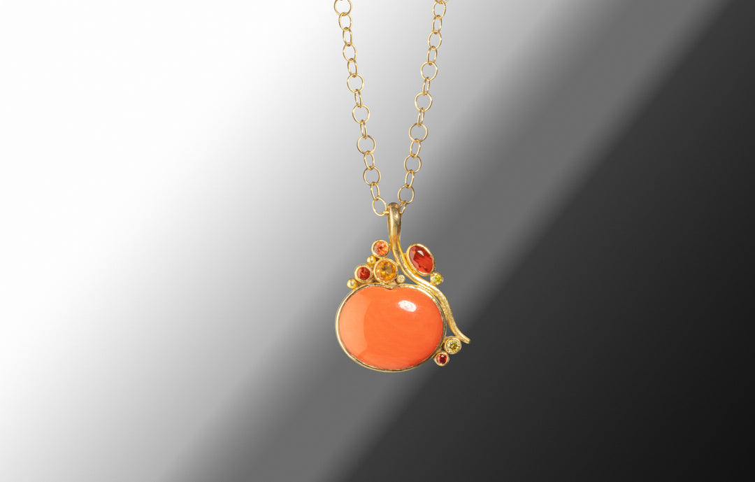 Coral Pendant (08064) - Ormachea Jewelry