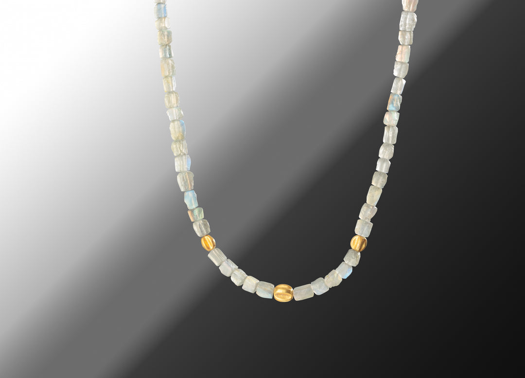 Beaded Labradorite Necklace (08045) - Ormachea Jewelry