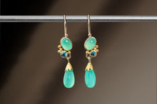 Load image into Gallery viewer, Double Chrysoprase Drop Earrings (08063) - Ormachea Jewelry
