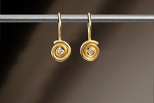 Load image into Gallery viewer, Hanging Diamond Swirl Earrings (08141) - Ormachea Jewelry
