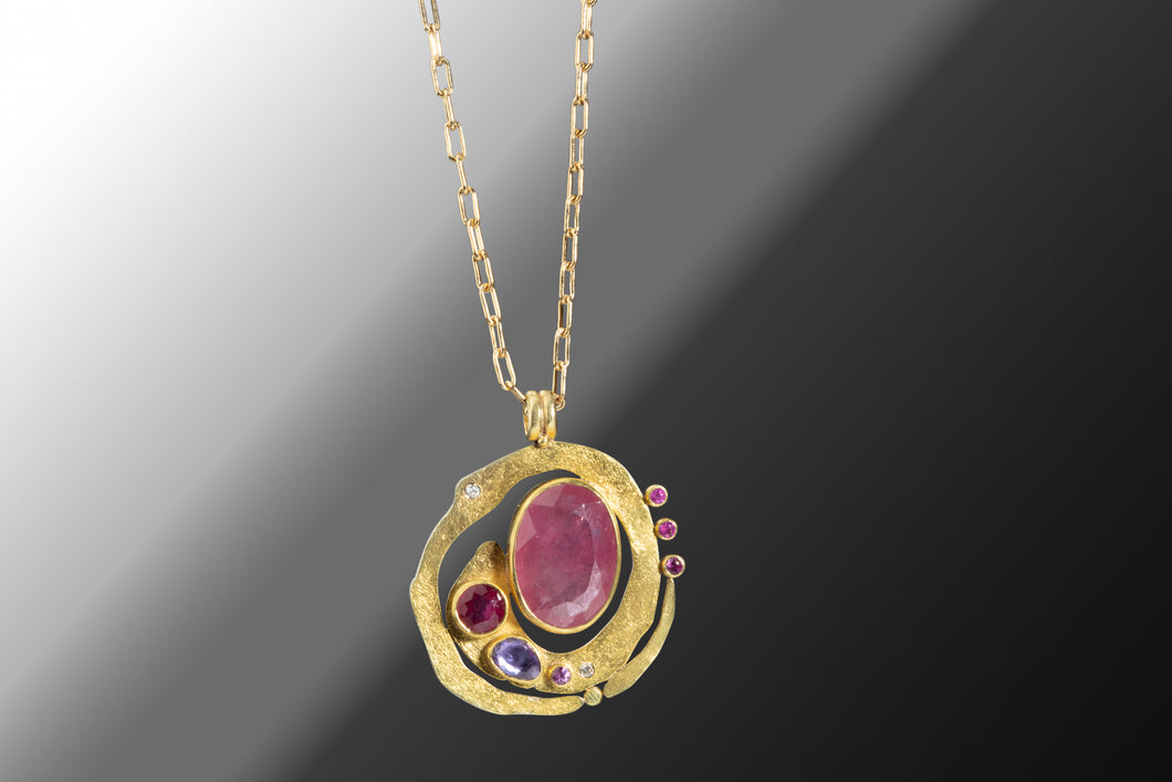 Ruby Swirl Pendant (08222) - Ormachea Jewelry