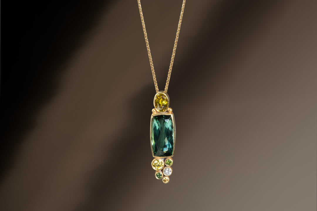 Tourmaline Drop Pendant (08145) - Ormachea Jewelry