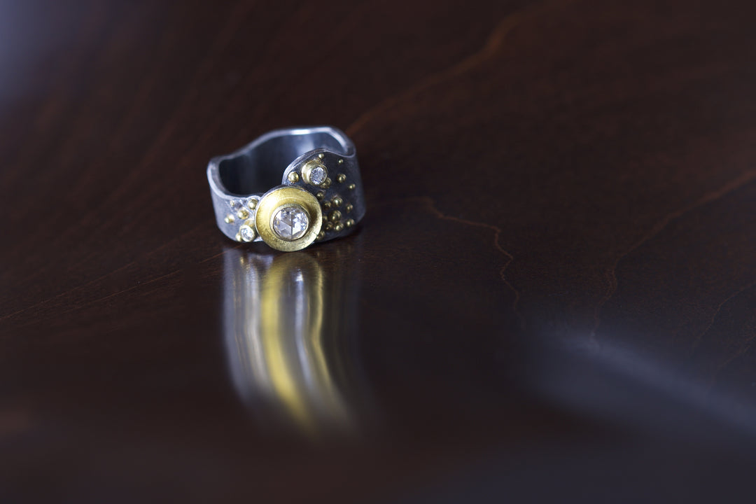 Rose Cut Diamond Ring 04803 - Ormachea Jewelry