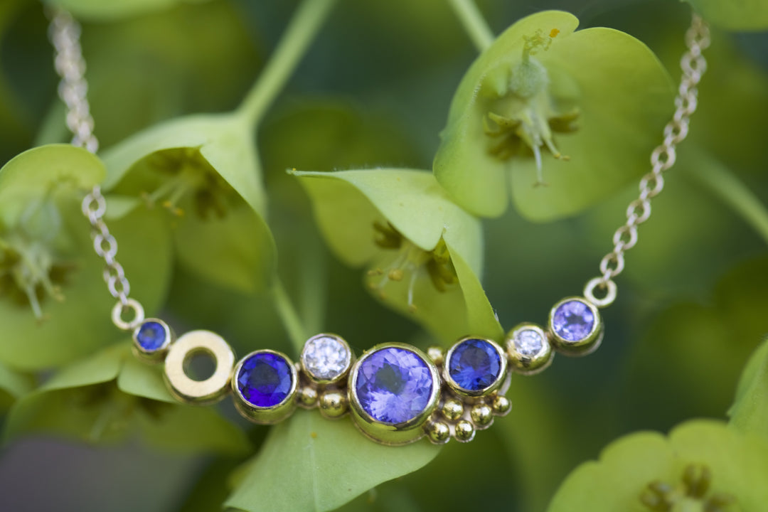 Sapphire East-West Necklace 05809 - Ormachea Jewelry
