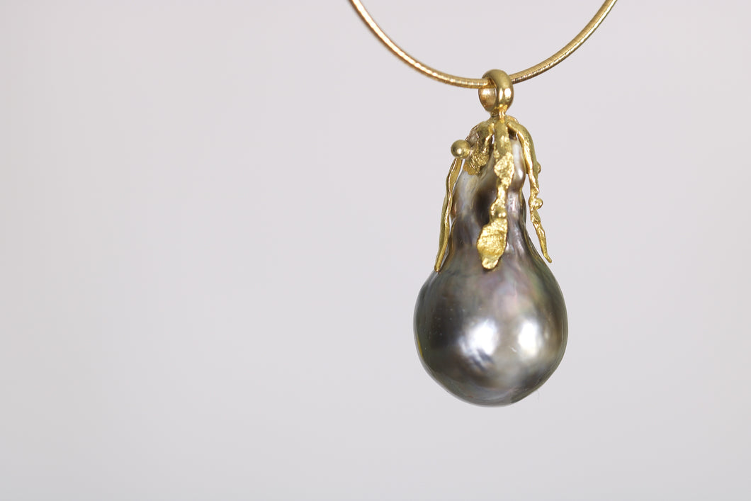 Tahitian Pearl Pendant 06180 - Ormachea Jewelry