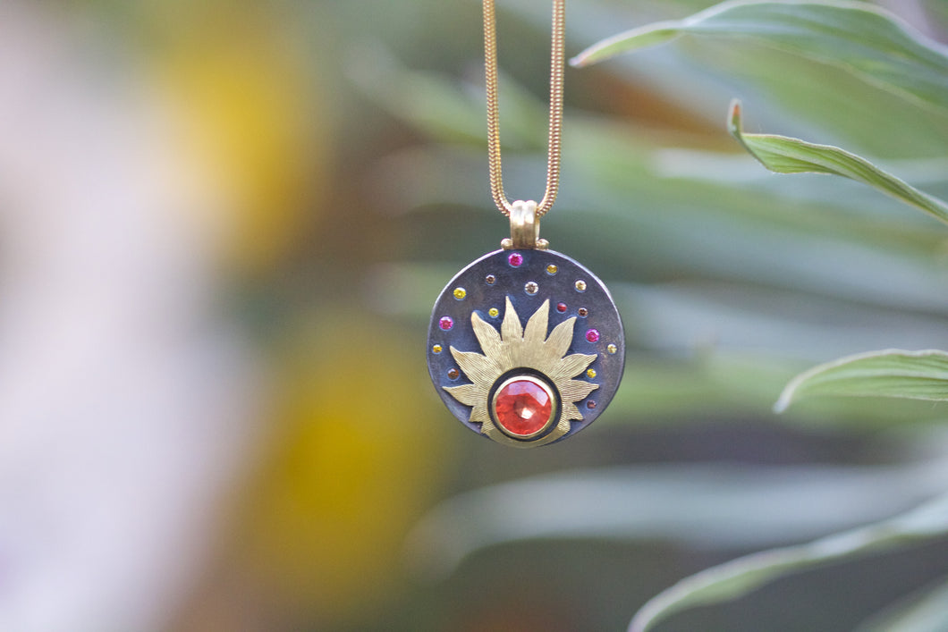 Sapphire Sun Pendant 06810 - Ormachea Jewelry