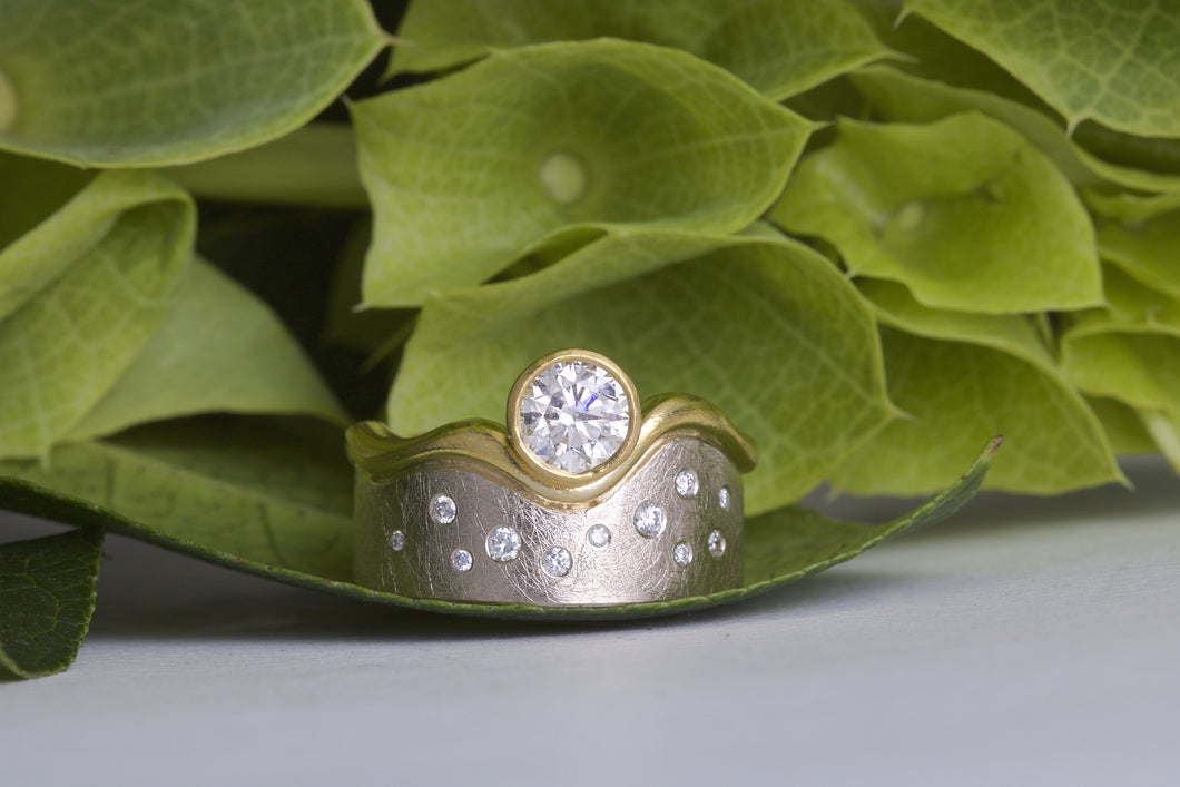 Diamond Engagement Band 06595 - Ormachea Jewelry