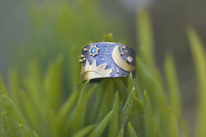 Thick Band Celestial Ring 05359 - Ormachea Jewelry