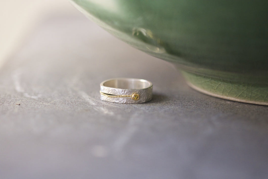 Textured Silver Ring 06723 - Ormachea Jewelry