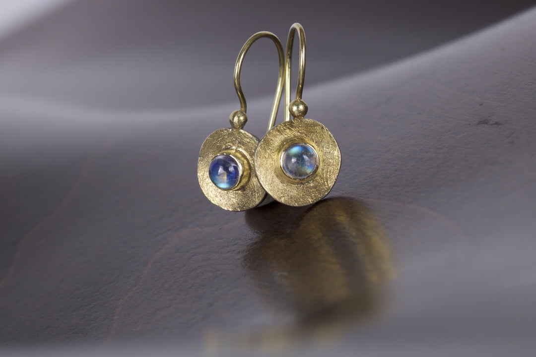 Moonstone and Mixed Metal Earrings 05301 - Ormachea Jewelry