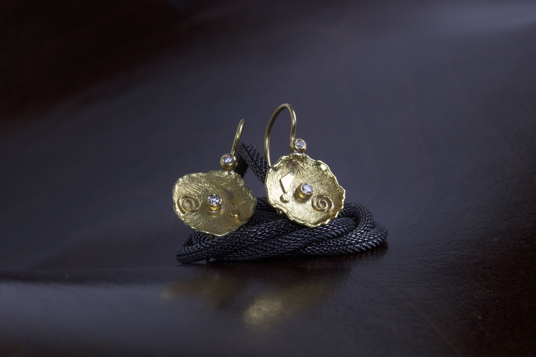 Gold Designed Earrings 04960 - Ormachea Jewelry