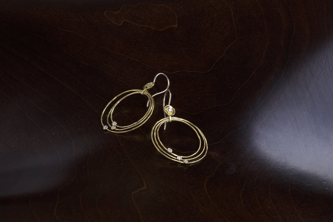 Gold and Diamond Hoop Earrings 04765 - Ormachea Jewelry