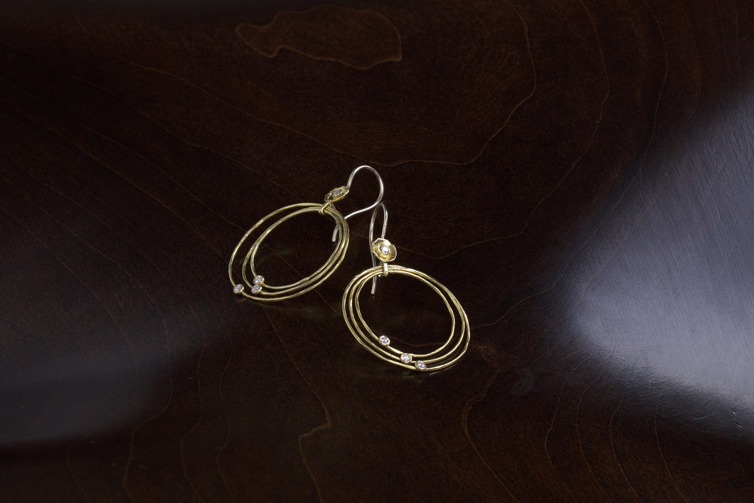 Gold and Diamond Hoop Earrings 04765 - Ormachea Jewelry