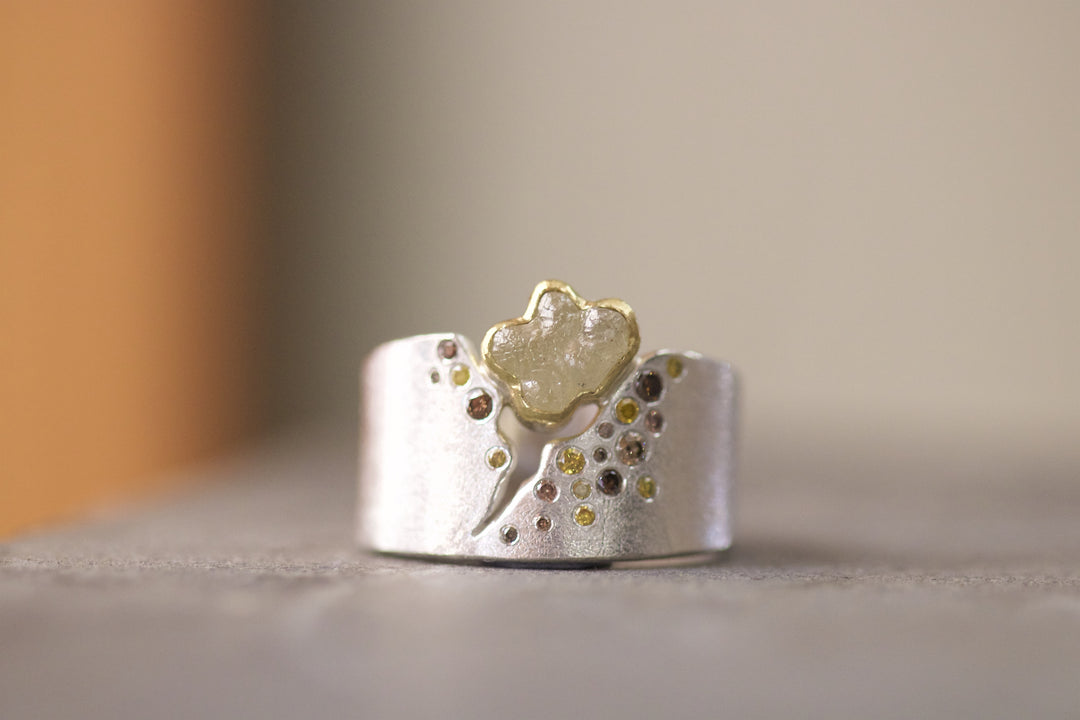 Multi-Colored Diamond Ring 06744 - Ormachea Jewelry