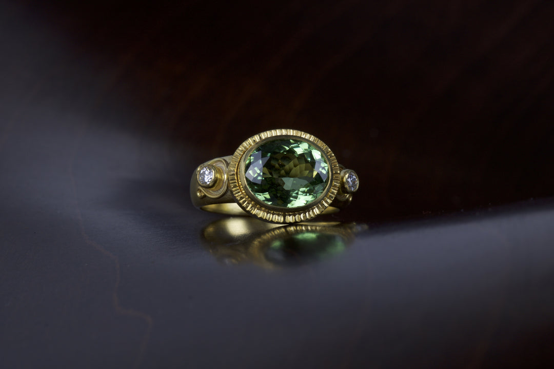 Tourmaline and Gold Ring 05092 - Ormachea Jewelry