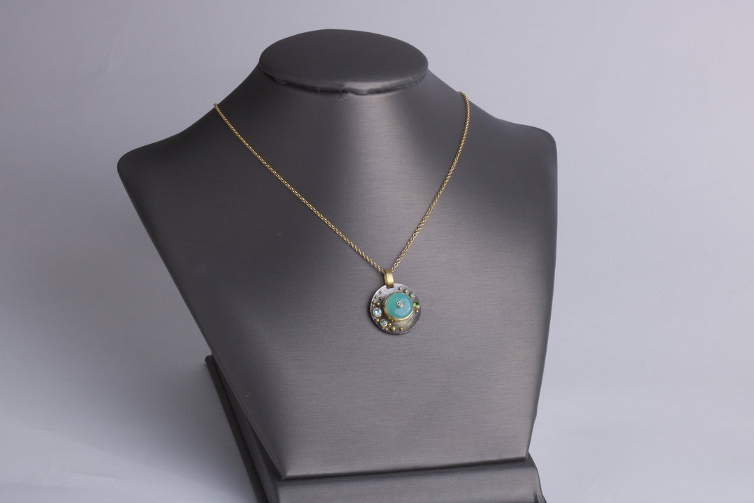 Peruvian Opal Pendant 05913 - Ormachea Jewelry