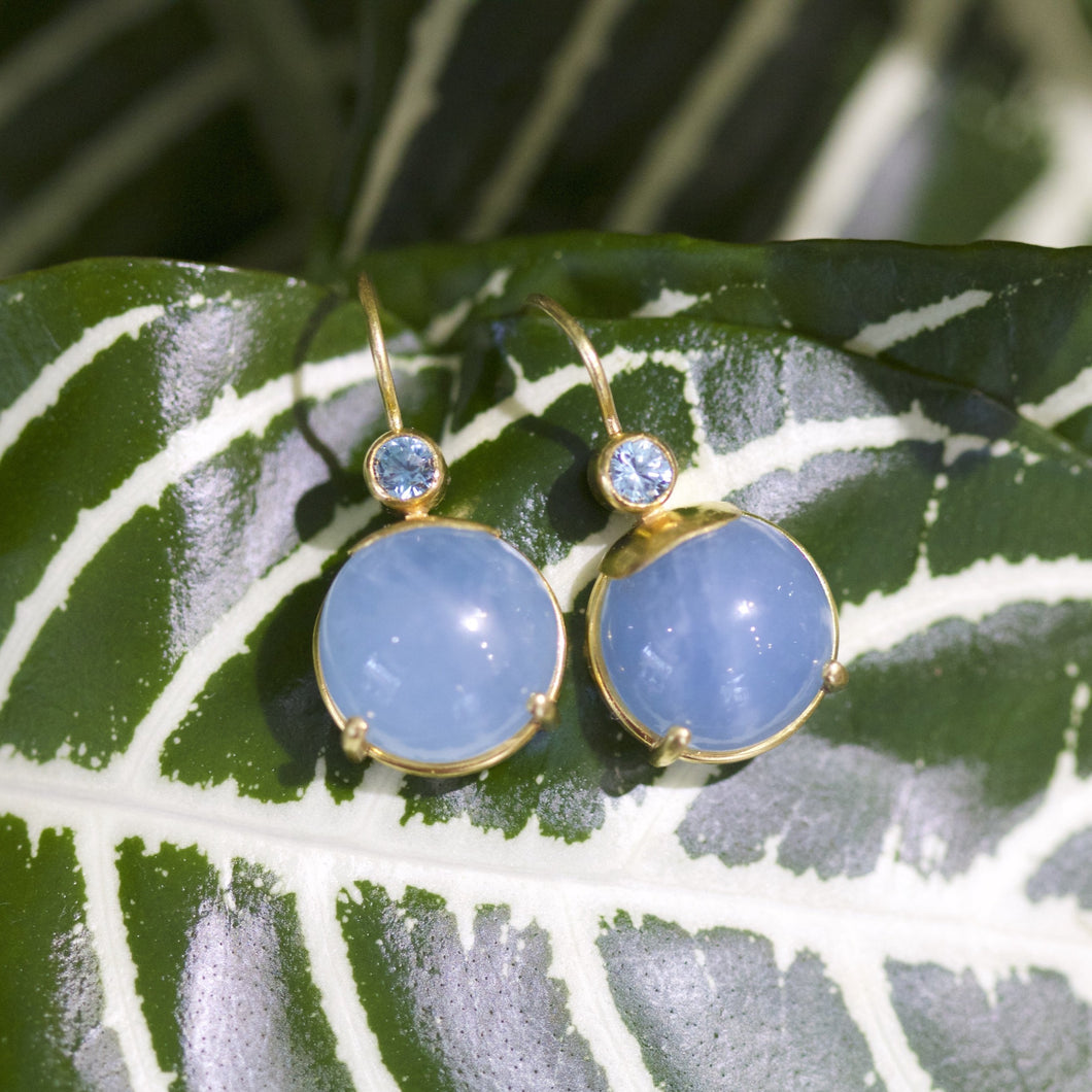 Aquamarine Cabochon Earrings 06759 - Ormachea Jewelry