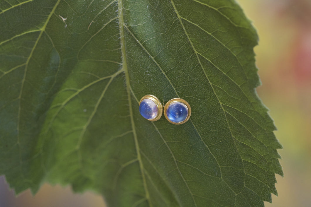 Moonstone Studs 06822 - Ormachea Jewelry