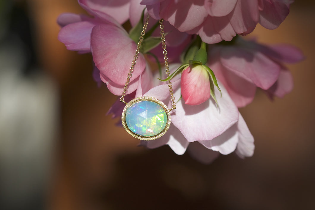 Opal and Gold Necklace 05381 - Ormachea Jewelry