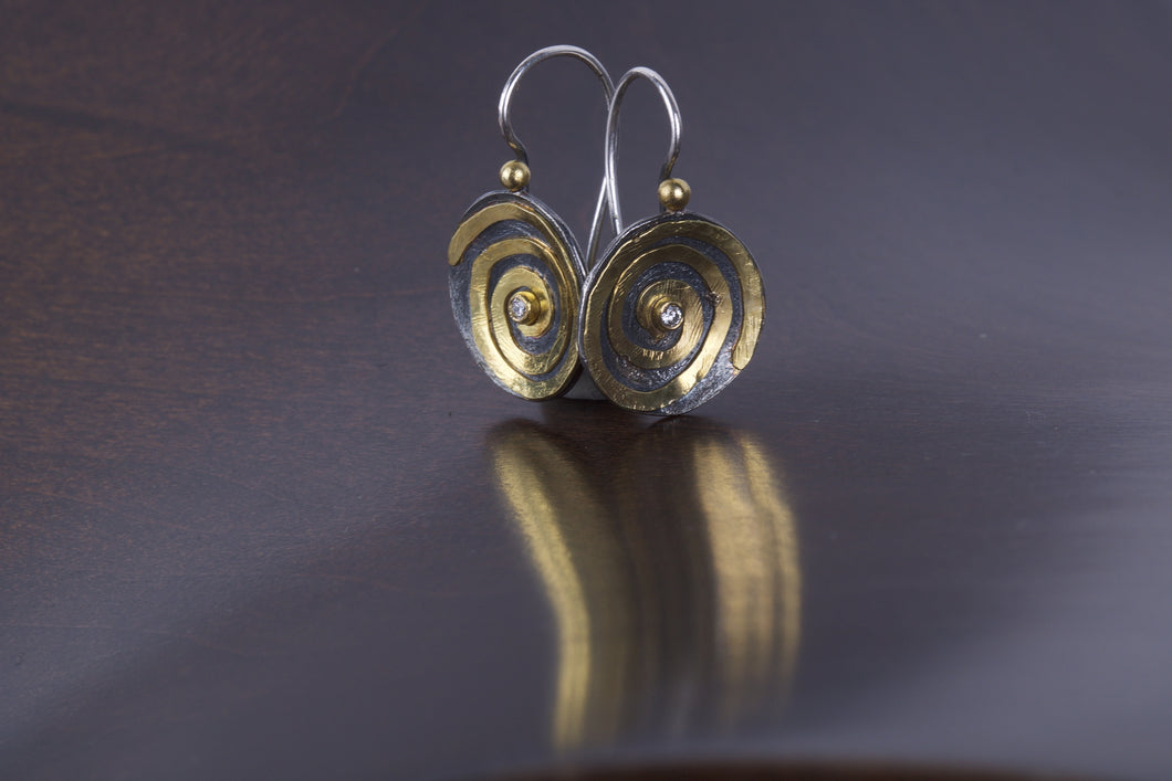 Gold Spiral Earrings 05166 - Ormachea Jewelry